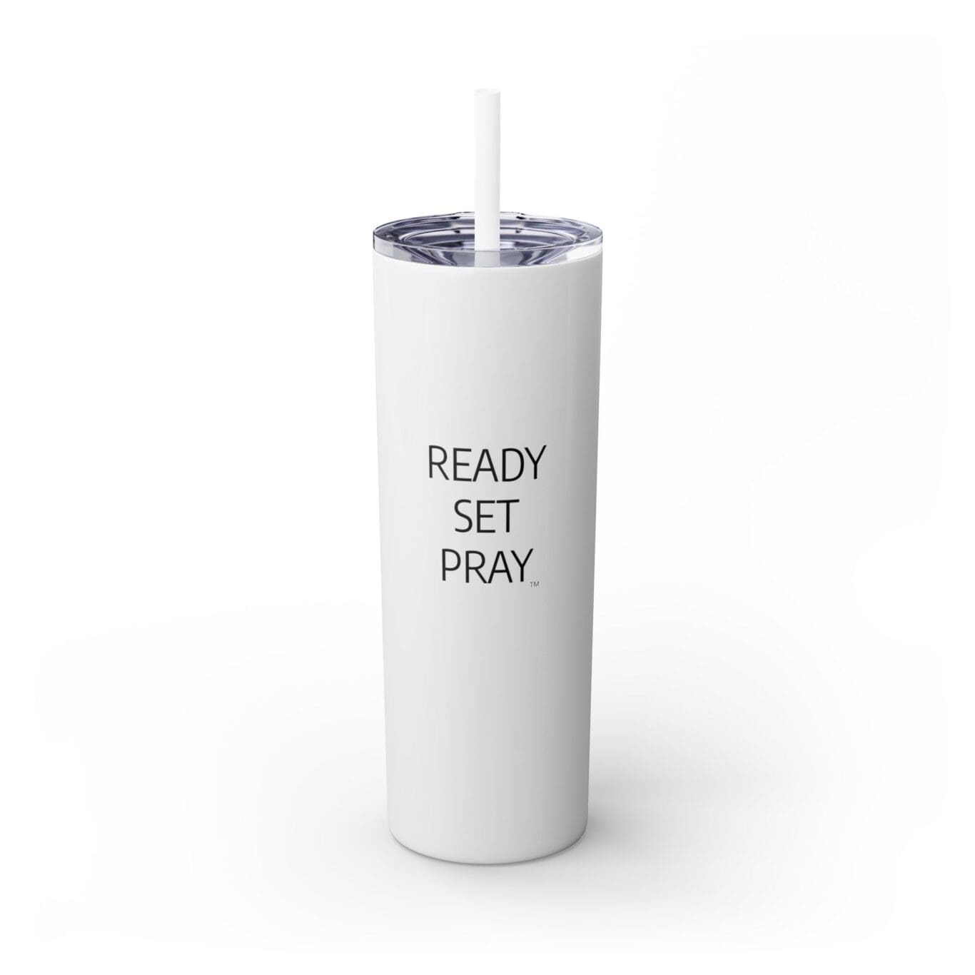 Cup Skinny Tumbler with Straw, 20oz READY SET PRAY TM - Image 3