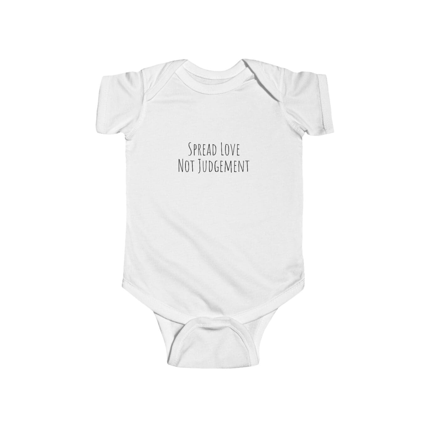 Infant Fine Jersey Bodysuit Spread Love Not Judgement Black Letters TM - Image 3