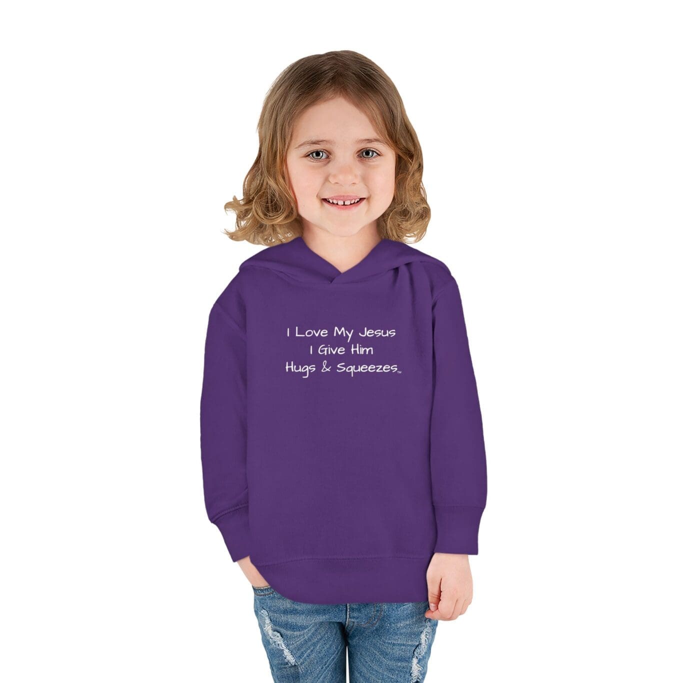 I Love My Jesus I Give Him Hugs & Squeezes Toddler Pullover Fleece Hoodie TM - Image 21