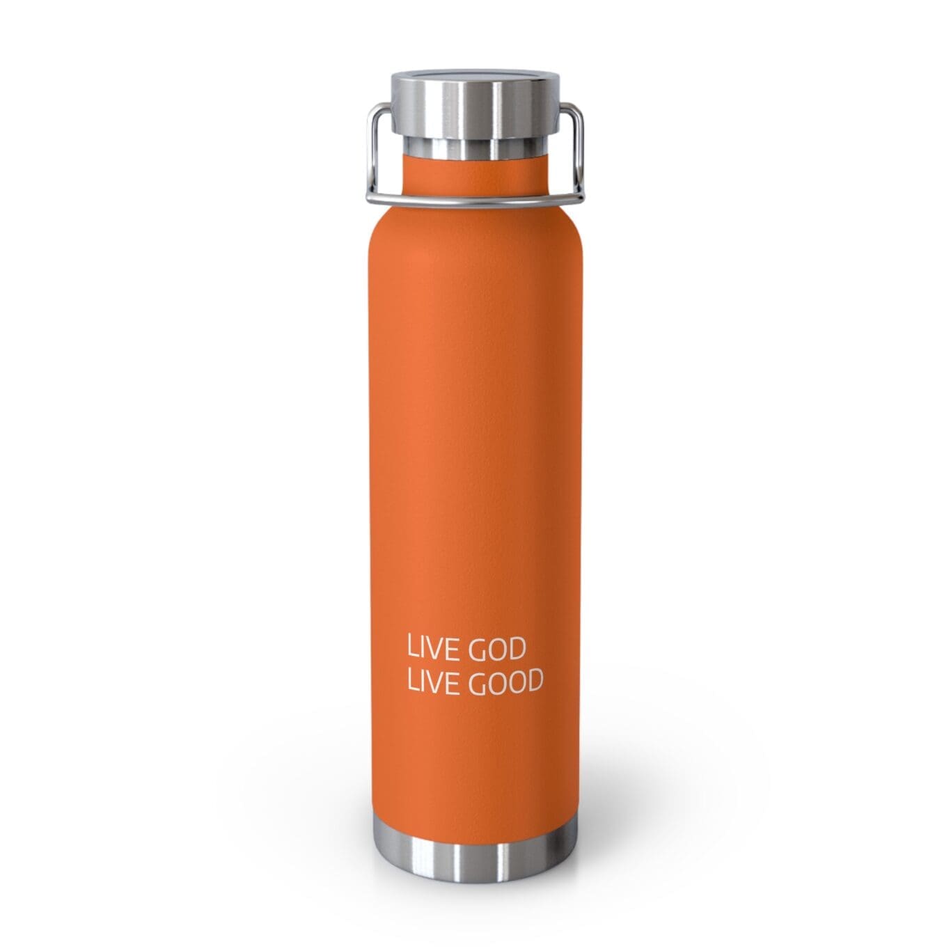 Copper Vacuum Insulated Bottle, 22oz LIVE GOD LIVE GOOD White Letters TM - Image 4