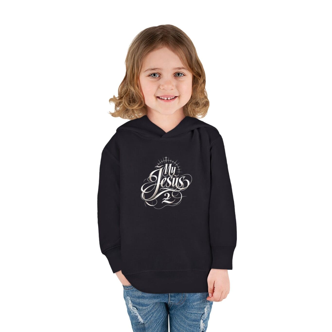 Toddler Pullover Fleece Hoodie My Jesus 2 TM - Image 3