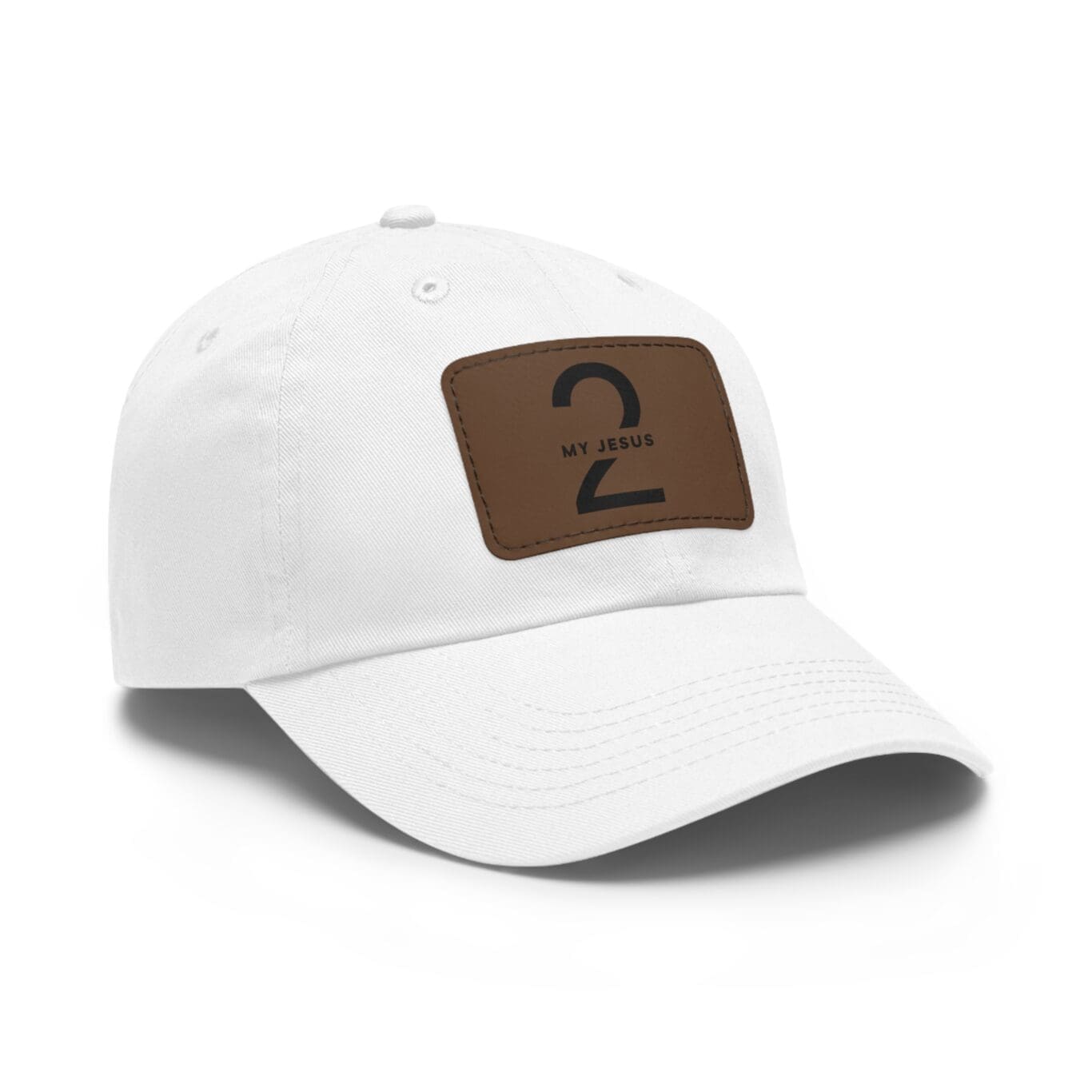 Hat with Leather Patch (Rectangle) My Jesus 2 Logo TM - Image 2