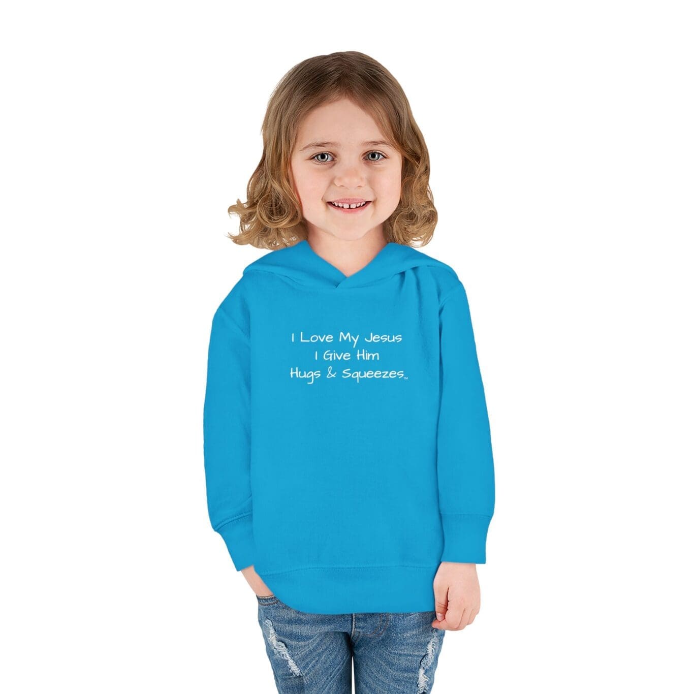 I Love My Jesus I Give Him Hugs & Squeezes Toddler Pullover Fleece Hoodie TM - Image 15