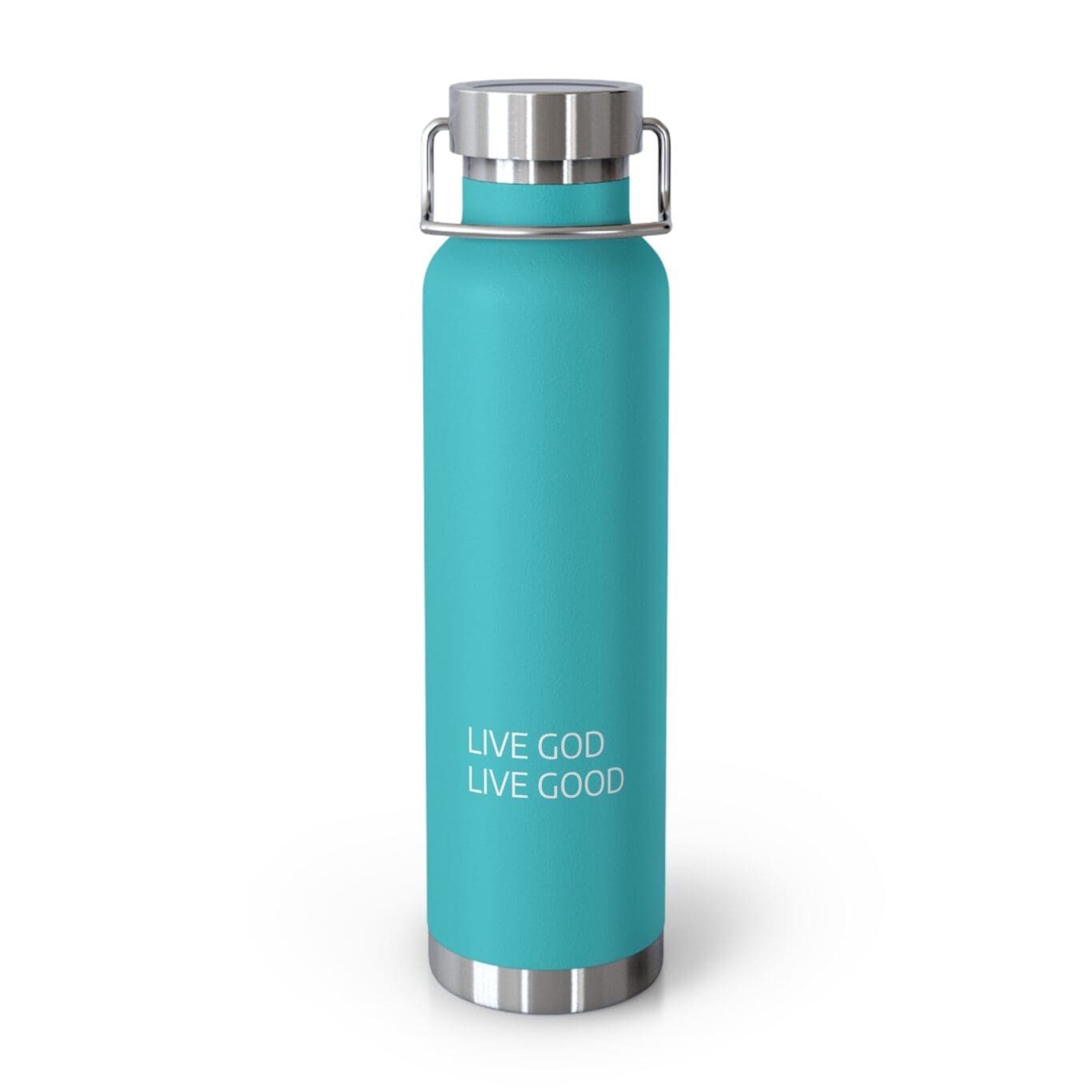 Copper Vacuum Insulated Bottle, 22oz LIVE GOD LIVE GOOD White Letters TM - Image 5