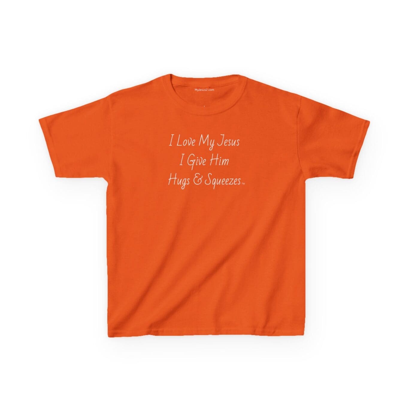 I Love My Jesus I Give Him Hugs & Squeezes Kids Heavy Cotton Tee Shirt TM - Image 2