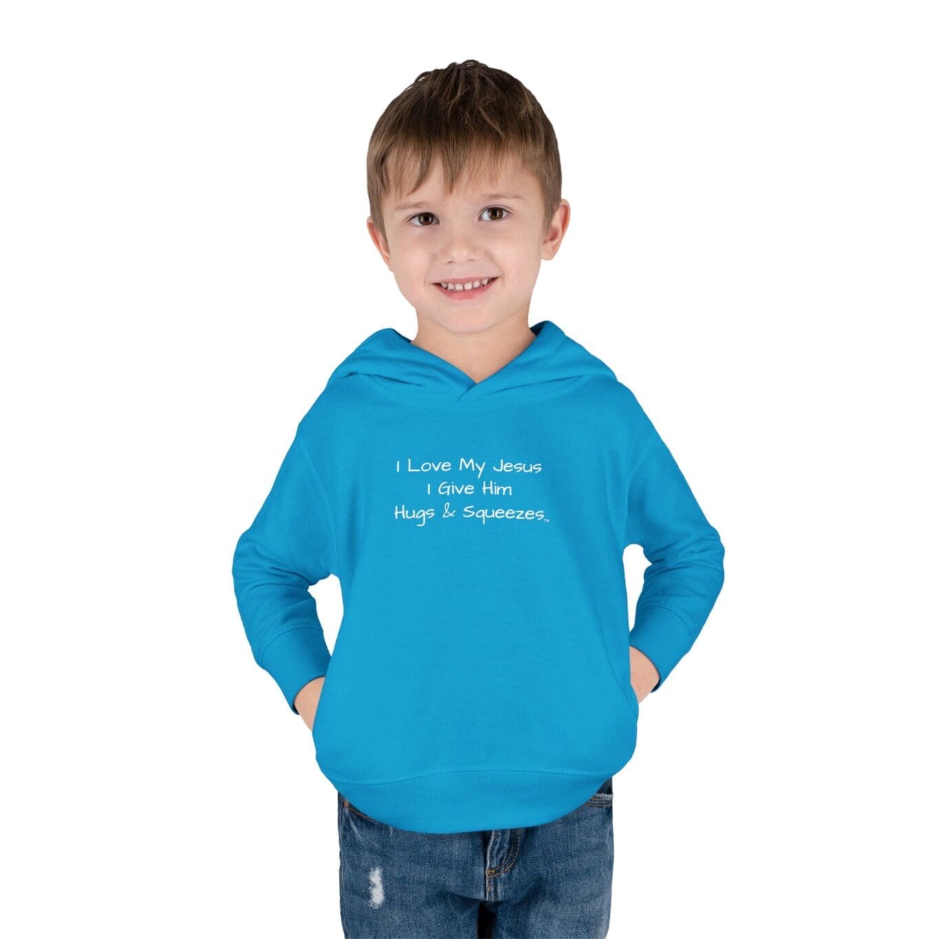 I Love My Jesus I Give Him Hugs & Squeezes Toddler Pullover Fleece Hoodie TM - Image 14