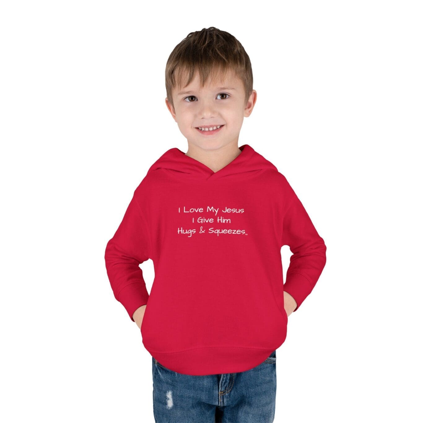 I Love My Jesus I Give Him Hugs & Squeezes Toddler Pullover Fleece Hoodie TM - Image 26