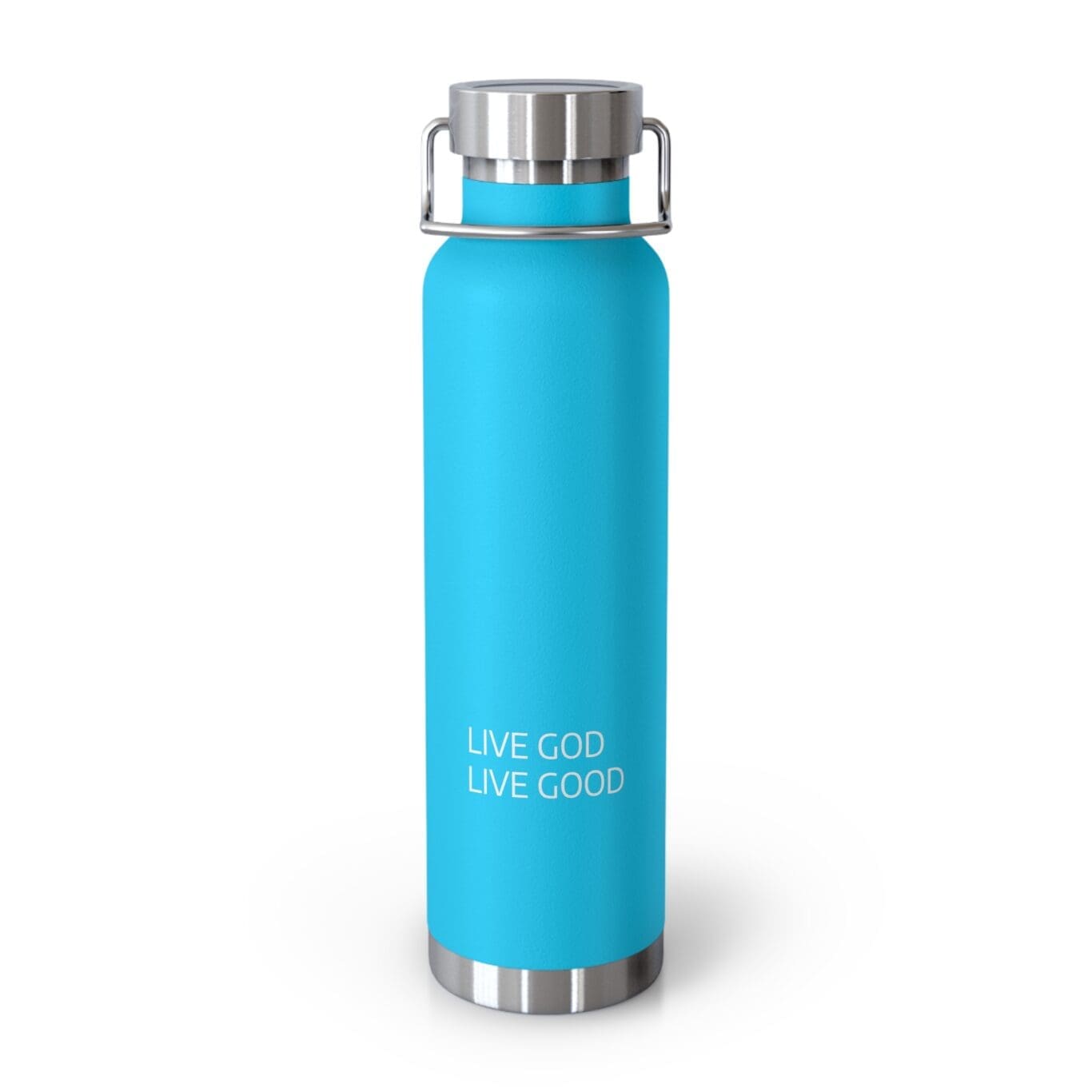 Copper Vacuum Insulated Bottle, 22oz LIVE GOD LIVE GOOD White Letters TM - Image 6