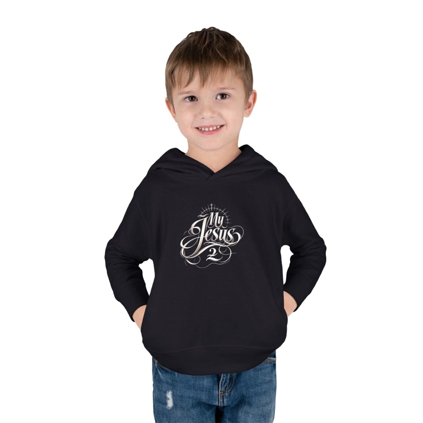 Toddler Pullover Fleece Hoodie My Jesus 2 TM - Image 2