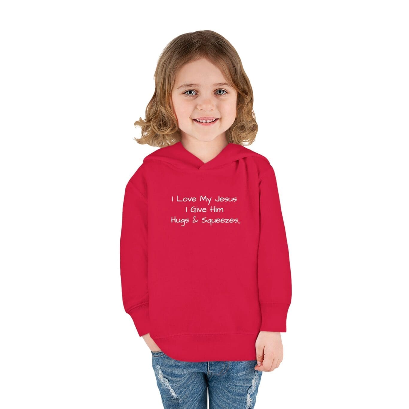 I Love My Jesus I Give Him Hugs & Squeezes Toddler Pullover Fleece Hoodie TM - Image 27