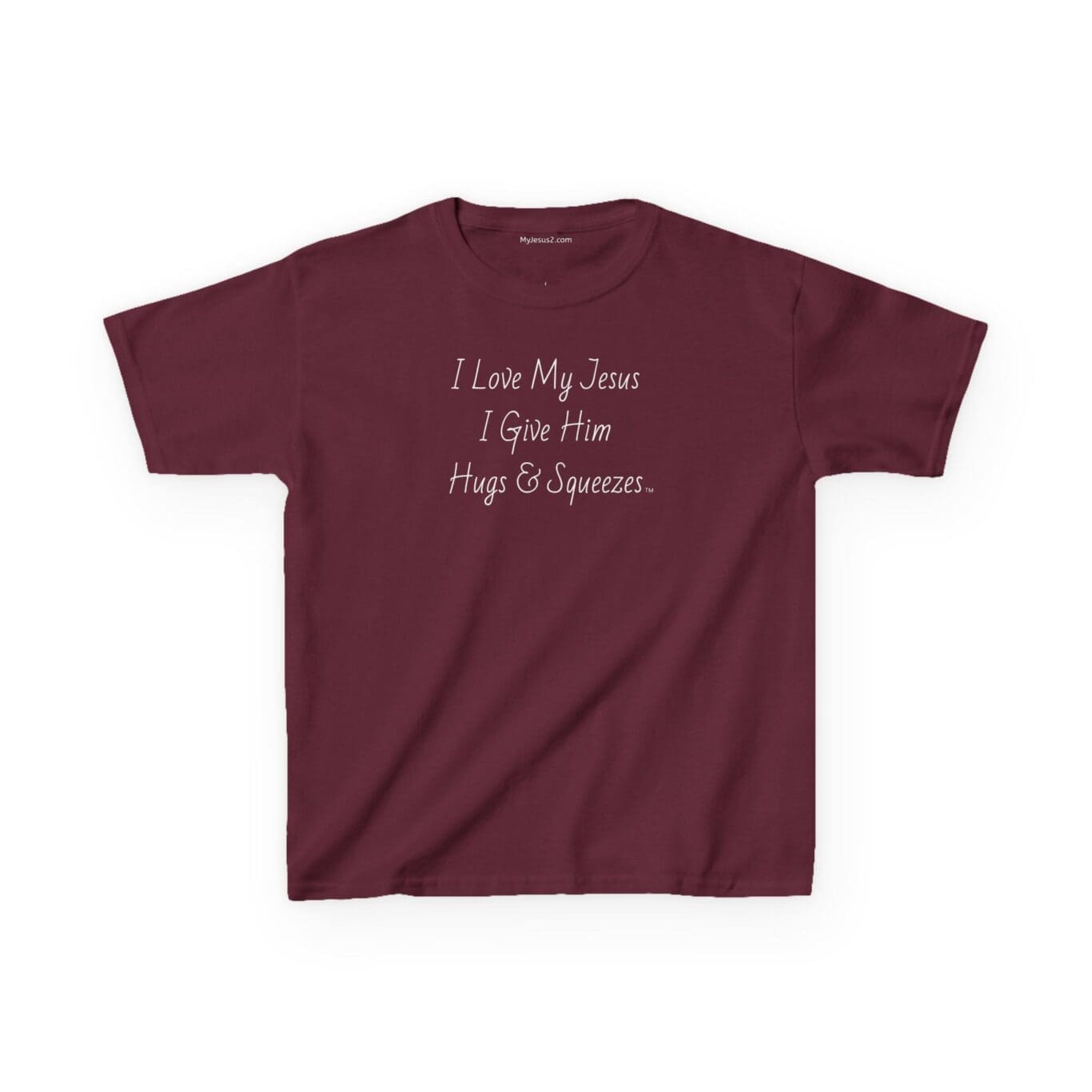 I Love My Jesus I Give Him Hugs & Squeezes Kids Heavy Cotton Tee Shirt TM - Image 3
